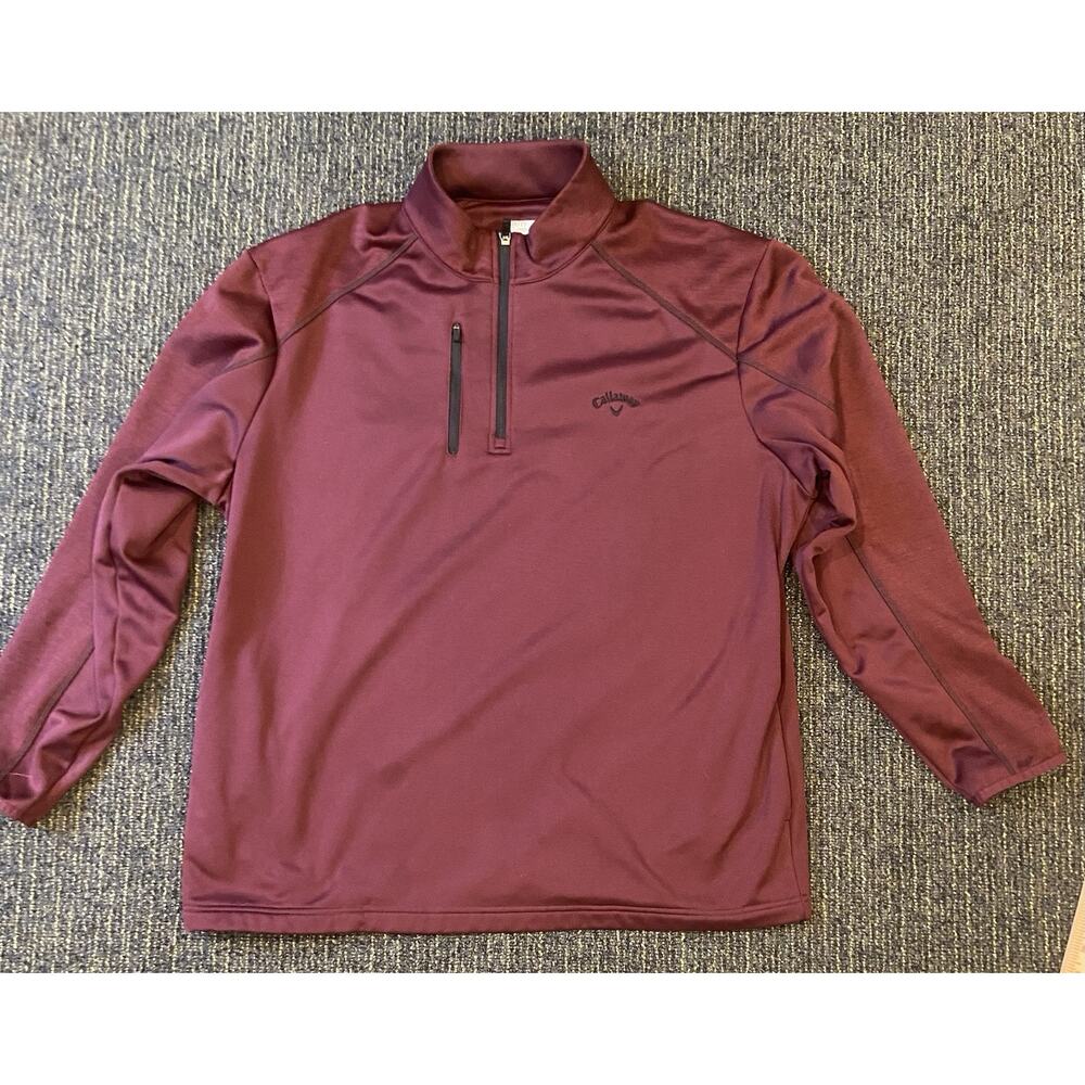 Callaway Mens Maroon 1/4 Zip Pullover Jacket Size XLarge
